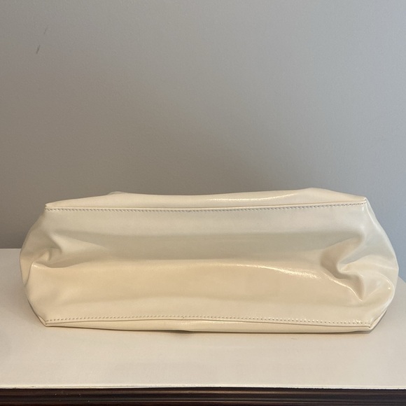 NWT Anthropologie Crème Patent Leather Half Moon Women's Shoulder Bag - Picture 10 of 11